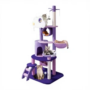 Custom Cat Trees Scratcher Fantasy Series Cat Tower Eco-Friendly Wood Durable Flower Cat Tree for Indoor Climbing