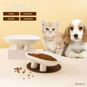 Custom Ceramic Pet Water and Food Bowl Feeders Rounded Cat Dog Bowl Pet Bowls and Feeders