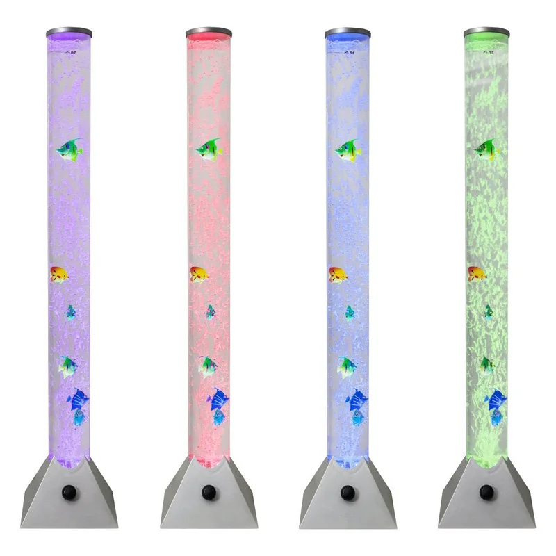 Custom Clear Acrylic Water Column Bubble Lamp LED Changing Colorful Jellyfish Lamp Ocean Fish Aquarium Light for Home Decor