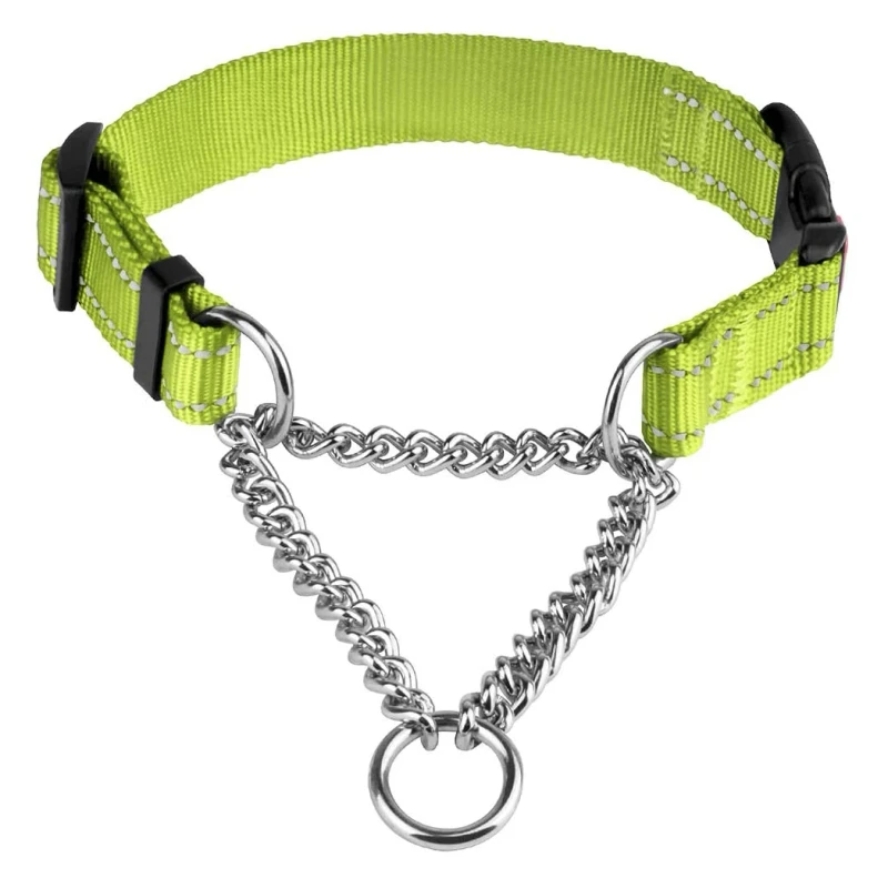 Custom Color Heavy Duty Martingale Dog Collar with Stainless Steel Chain