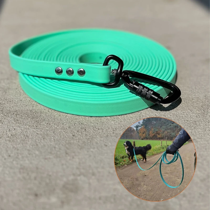 Custom Color Pet Supplies Waterproof Pet Training Leash Long Soft Durable PVC Dog Tracking Leash with Quick Releaset Carabiner