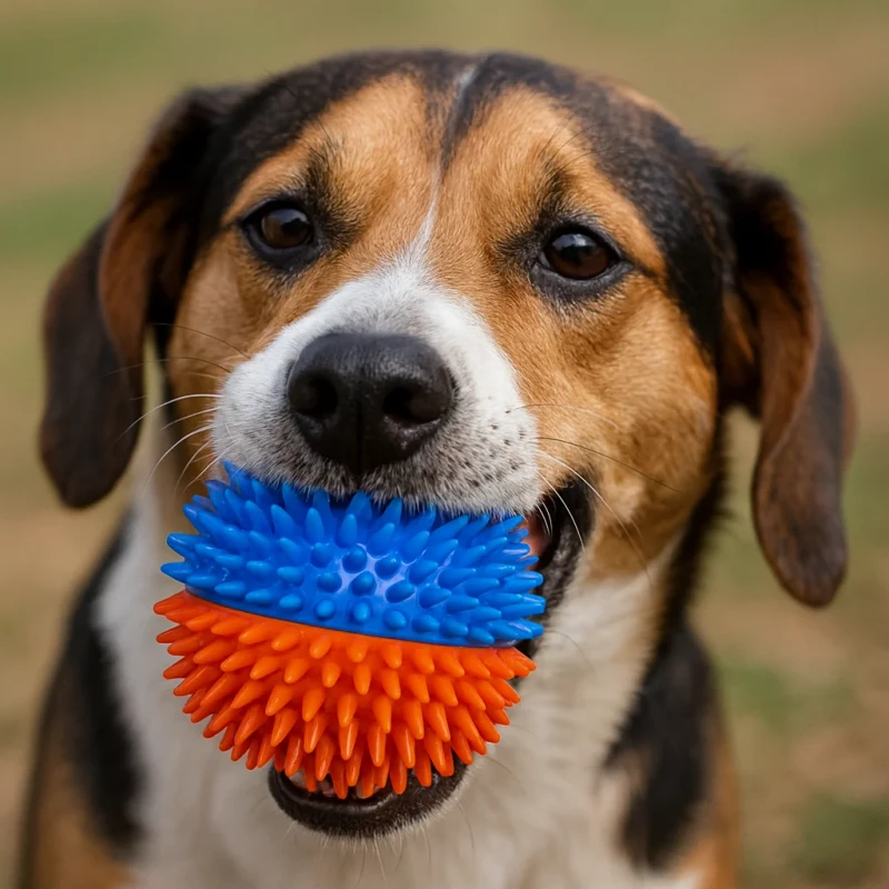 Custom Color TPR Squeaky Spiky Dog Ball Sensory Spike Pattern Playful Pet Toy Manufacturer
