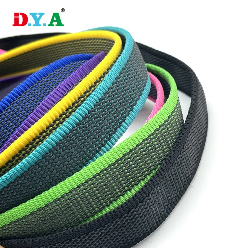 Custom Color Width 20mm 25mm Anti slip Rubber Grip Strap Anti slip PP Dog Leash Webbing for Pet Belts
