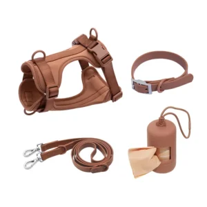 Custom Colors Dog Harness Durable Waterproof Breathable PVC Dog Harness Leash Vest Harness Set Arnes Para Perros