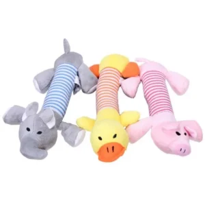 Custom Cotton Duck Elephant Pig Shape Squeak Sound Soft Chew Teething Dog Plush Toys Play Training
