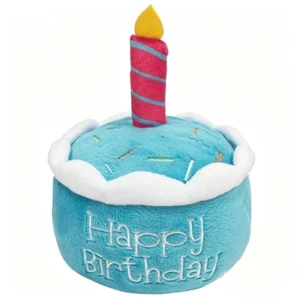 Custom Cotton Filled Squeaky Plush Pet Birthday Cake Toy Soft Dog Cat Interactive Play Pretend Cake with Sound