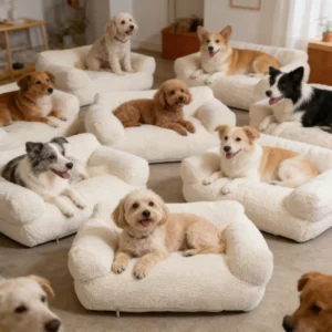 Custom Cute Durable Dog Bed Soft Luxury Washable Removable Calming Pet Sofa