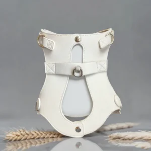 Custom Cute Pet Product Luxury Adjustable PU Leather Pet Harness with Durable Metal D Ring Smooth Interior for Comfortable Wear