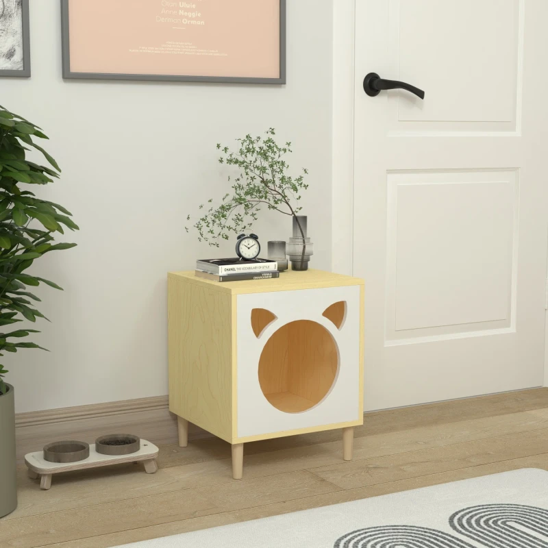 Custom Design Cute Indoor square Wood Pet Hidden Furniture Litter Box Enclosure Cat House