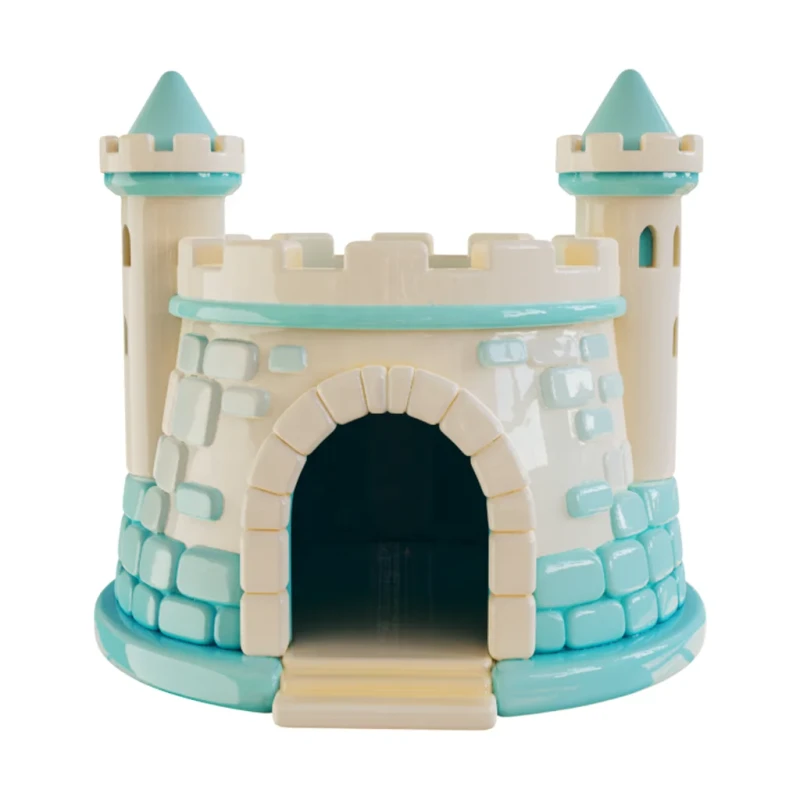 Custom Design Fish Tank Hideout Ornaments Ceramic Medieval Castle Shaped Aquarium Decor Accessories Catfish Hide Cave
