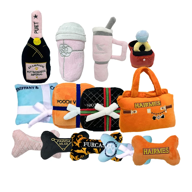 Custom Design Stuffed Plush Dog Toys Eco Friendly Fashion Squeak Chew Pet Toys for Dogs