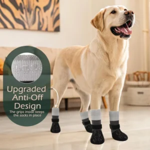 Custom Design Thick Cotton Knitted Breathable Dog Anti Slip Paw Socks Protector Hot Cold Pavement Shoes