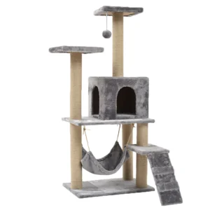 Custom Double Furniture Eco Friendly Strong & Tough Cat Tree Wooden Condo with Sisal Fabric Scratcher for Multi Cat Homes