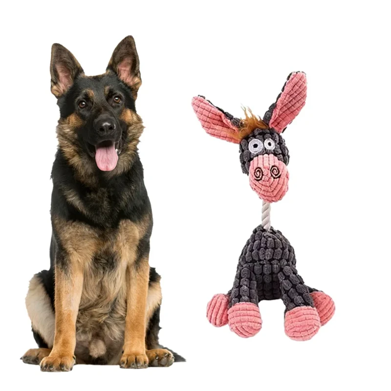 Custom Eco Friendly Durable Chewing Corduroy Plush Dog Toys Squeak Accessories for Big Pets Plush Squeaky Dog Toys