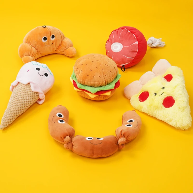 Custom Eco Friendly Fashion Style IQ Training Rubber Plush Squeak Rope Interactive Dog Chew Pet Toys LEGEND LDPT020