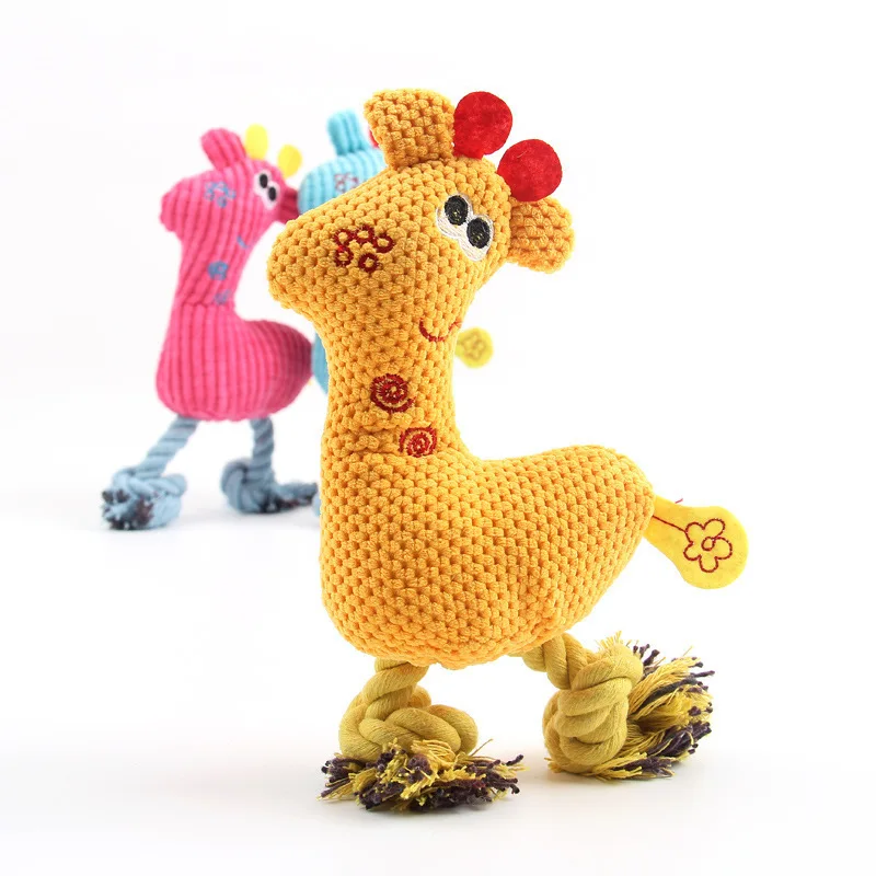 Custom Eco-Friendly Velvet Soft Stuffed Dog Plush Cute Pet Accessories Squeaky Chew Toys Durable Interactive Medium Indoor