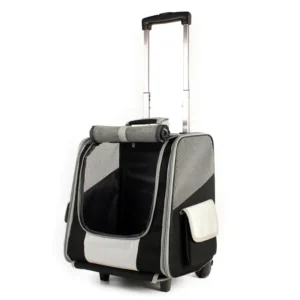 Custom Extra Spacious Rolling Pet Carrier 4 Wheels Airline Approved Dog Carrier Low MOQ Made of Oxford Material Removable Wheels