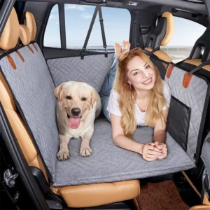 Custom Fit Hard Bottom Eco-friendly Oxford Cloth Dog Car Bed Mat Solid Pattern Heavy-Duty Square Rear Seats Isolation Pad