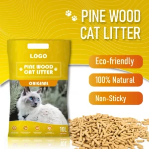 Custom Flavored Pine Wood Cat Litter Sand Eco Friendly Sustainable Easy Cleanup and Rapid Clumping