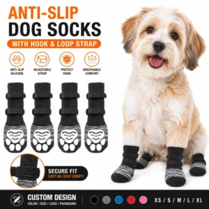 Custom Grip Socks Hook Loop Pet Socks Dog Shoes for All Season Indoor Paw Protection