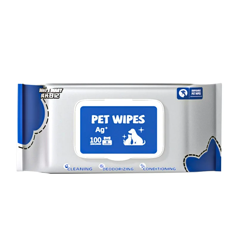 Custom Hypoallergenic Pet Grooming Wipes Eco Friendly Non Woven Bulk OEM Free Samples for Dogs Cats Puppies