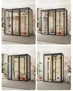 Custom Large DIY Modular Pet House Cat Villa Dog Cage with Integrated Cat Toilet Furniture Style Multi Layer Aluminum Pets House