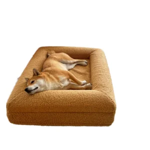 Custom Large Memory Foam Luxury Pet Bed Waterproof Dog Cat Sofa Bed Removable Cover Washable Orthopedic Box Portable