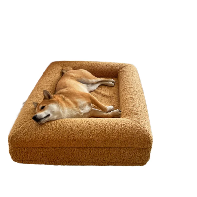 Custom Large Memory Foam Luxury Pet Bed Waterproof Dog Cat Sofa Bed Removable Cover Washable Orthopedic Box Portable