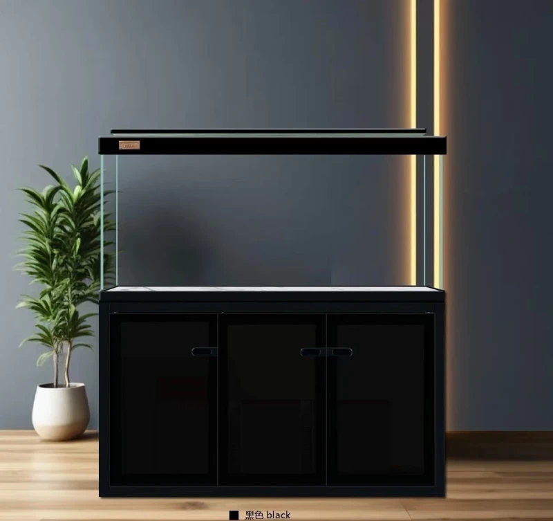 Custom Large Ultra White Glass Aquarium Fish Tank Cabinet Stand Smart Bottom Filtration System 600L Box Outdoor Living Home