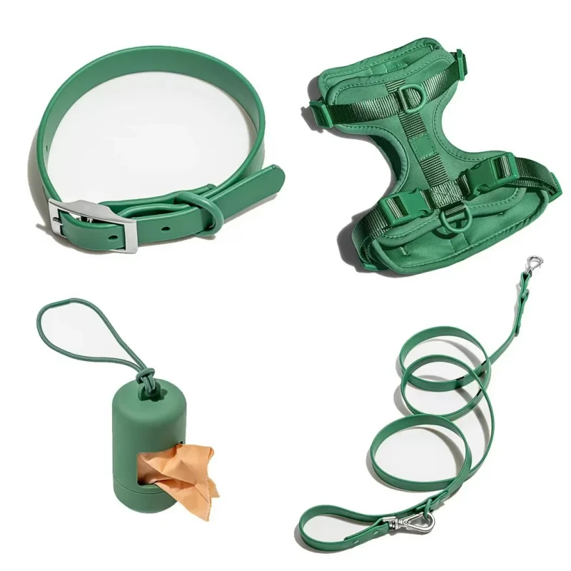 Custom Logo Adjustable Fashion Dog Leash Collar Outdoor Walking Accessories Dog Leashes Customized Color Pet Harness