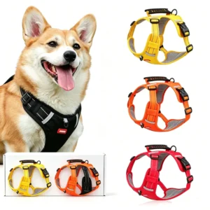 Custom Logo Adjustable No Pull Reflective Dog Harness for Medium Large Dogs Pet Collars Leashes Harnesses