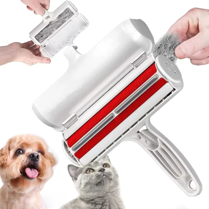 Custom Logo Color Blue Green Cat and Dog Universal Pet Grooming Brush Hair Remover Roller Pet Cleaning Bathing