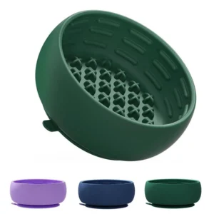 Custom Logo Color Slow Feeder Dog Bowl Silicone Dog Bowl with Suction Cup Dog Slow Eating Bowls