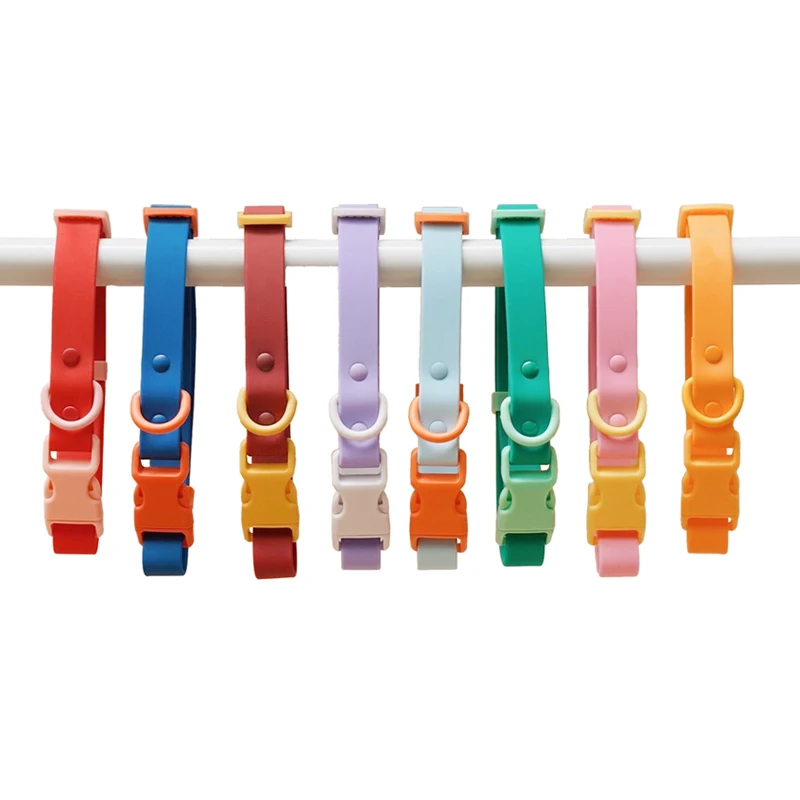 Custom Logo Colorful Long Leash Hand Free Coated Strap Silicone Adjustable Waterproof PVC Dog Collar and Leash Set for Dog Cat