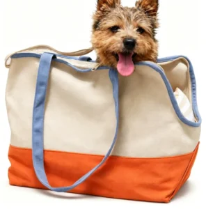 Custom Logo Cotton Canvas Pet Carrier Tote Bag Breathable Mesh Portable Travel Dog Bag for Small Medium Puppy Outdoor Walking