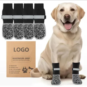 Custom Logo Cotton Pet Dog Breathable Anti slip Drop Scratch Resistant Outdoor Waterproof Shoes Sport Socks Foot Covers