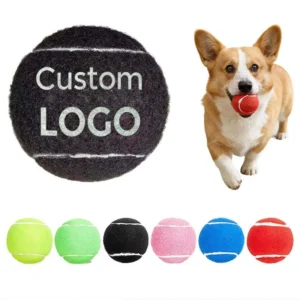 Custom Logo Eco Dog Pet Tennis Balls Durable Rubber Chew Bola De Tenis Para Mascotas for Promotion Gift Pet Toys