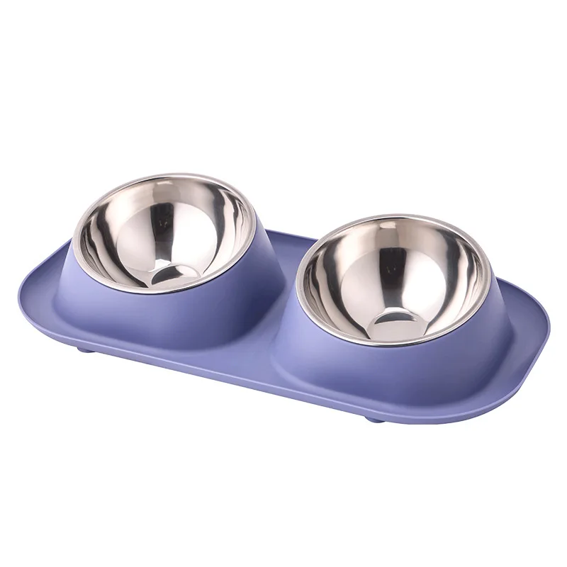 Custom Logo Feeder Pet Cat Bowl Double Wall Stainless Steel Dog Bowls for Cat Puppy