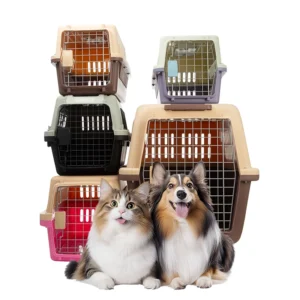 Custom Logo Foldable Lightweight Solid Pet Carriers Various Size Portable Plastic Airline Approved Cat Dog Travel