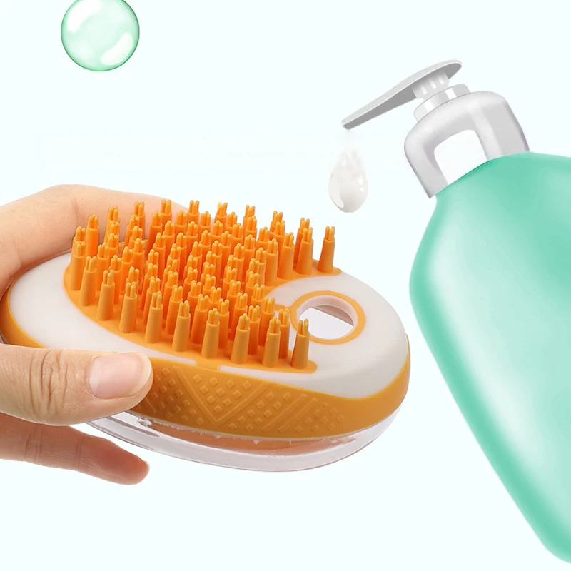 Custom Logo Luxury Dog Cat Shower Brush Stocked Pet Bath Shampoo Dispenser Grooming Brush Bathroom