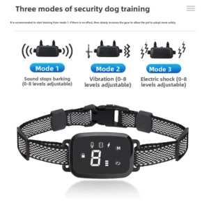 Custom Logo Pet Dog Bark Control Training Collar Automatic Electric Shock Bark Stopper Touch Screen Waterproof Smart Trainer