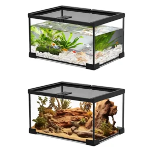 Custom Logo Reptile Terrarium 20*20*15 Glass Reptile Enclosure Terrarium Cage for Amphibian Reptile Pets Supplies