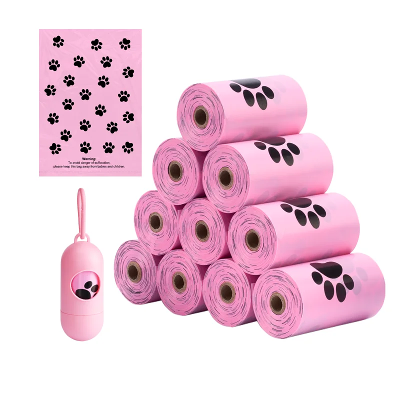 Custom Logo Scented Biodegradable Dog Poop Bags Eco Friendly Disposable Pet Waste Solution Refill Rolls Dispenser Dogs Cat