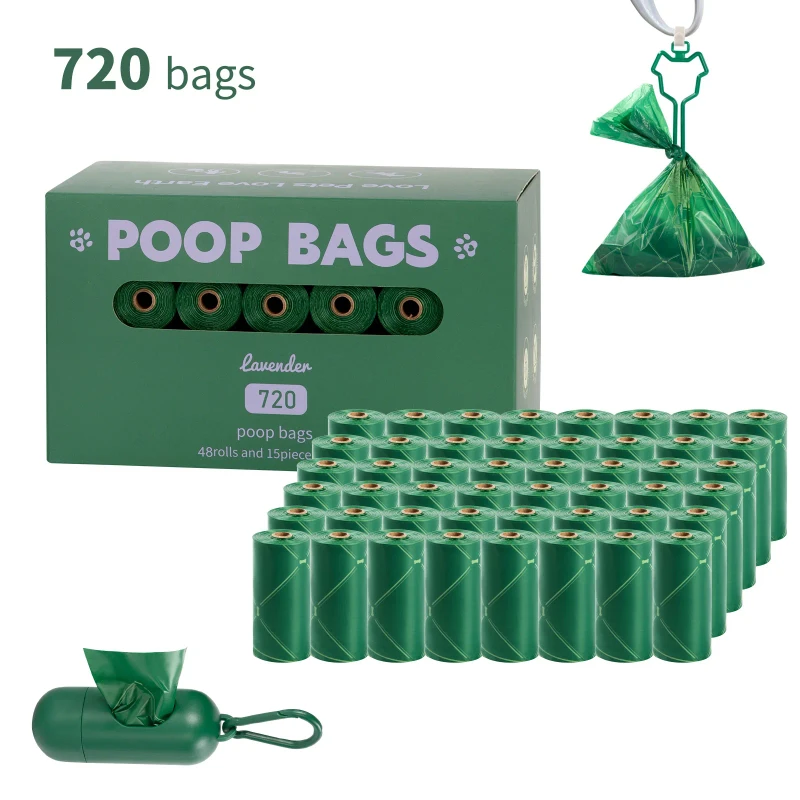 Custom Logo Scented Leak Proof Pet Doggie Rolls Poo Waste Disposal Biodegradable Compostable Dog Poop Bag