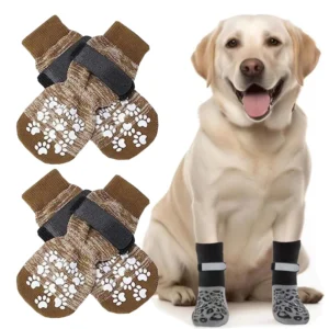Custom Logo Single Rubber Bottom OEM Soft Polycotton Breathable Warm Luxury Anti Slip Dog Socks Indoor Paw Protector for Pets