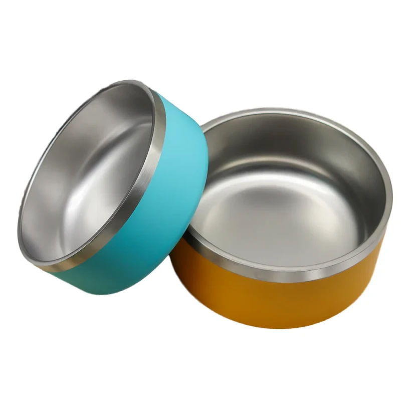 Custom Logo Stainless Steel Double Walled Sublimation Pet Bowls & Water Bottles for Feeding Dogs Cats