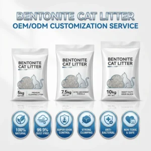 Custom Logo Strong Clumping Low Dust Odor Control Fresh Kitty Litter Sand Scent Ball Bentonite Cat Litter