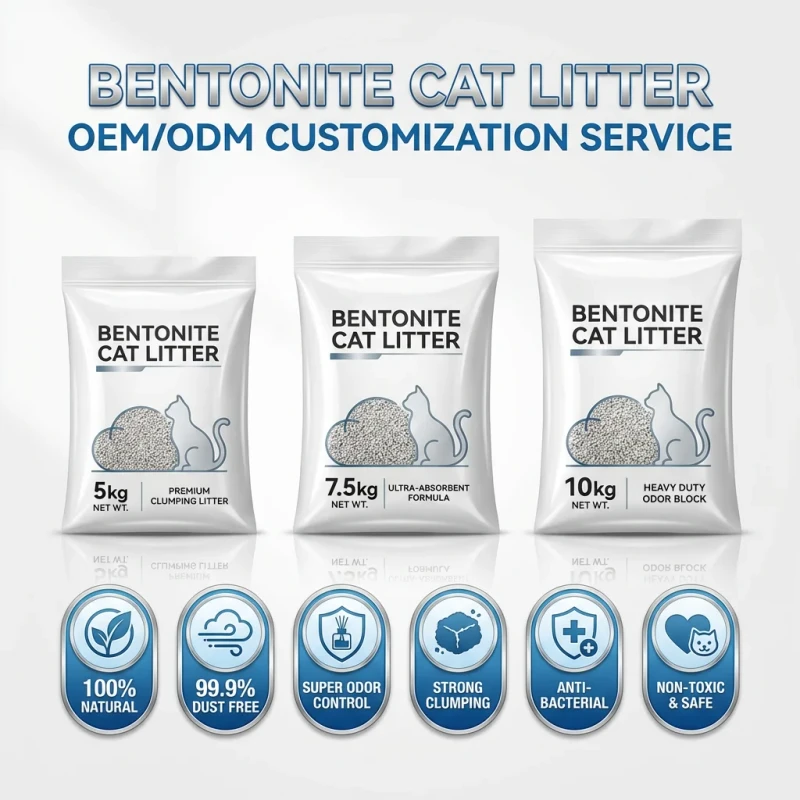 Custom Logo Strong Clumping Low Dust Odor Control Fresh Kitty Litter Sand Scent Ball Bentonite Cat Litter