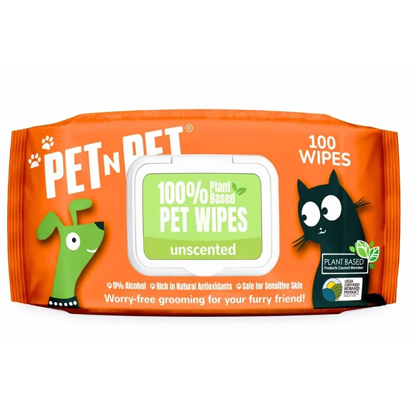 Custom Logo Supply Pet Cleaning Glove Wipes Eco friendly Cat Dog Cleaning Wipes Breathable Pet Grooming Wet Wipes