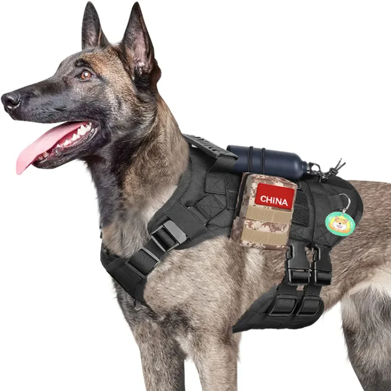 Custom Logo Tactical Dog Pet Arnes Para Perros Retractable Collar Leash Training Harness Set for Dogs